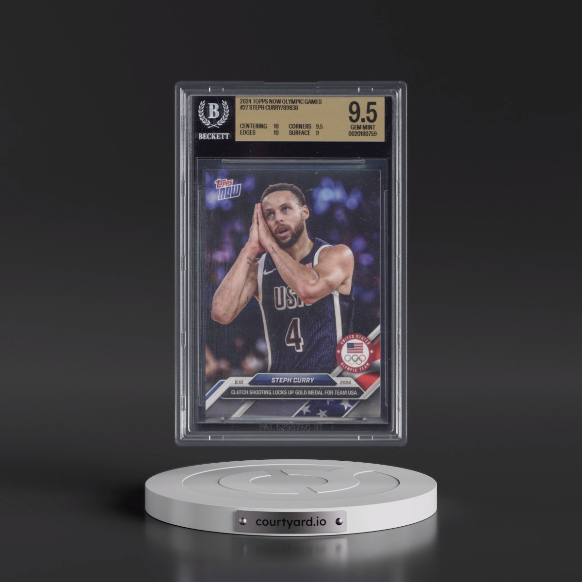 2024 Topps Now Olympic Games #27 Steph Curry (BGS 9.5 GEM MINT)
