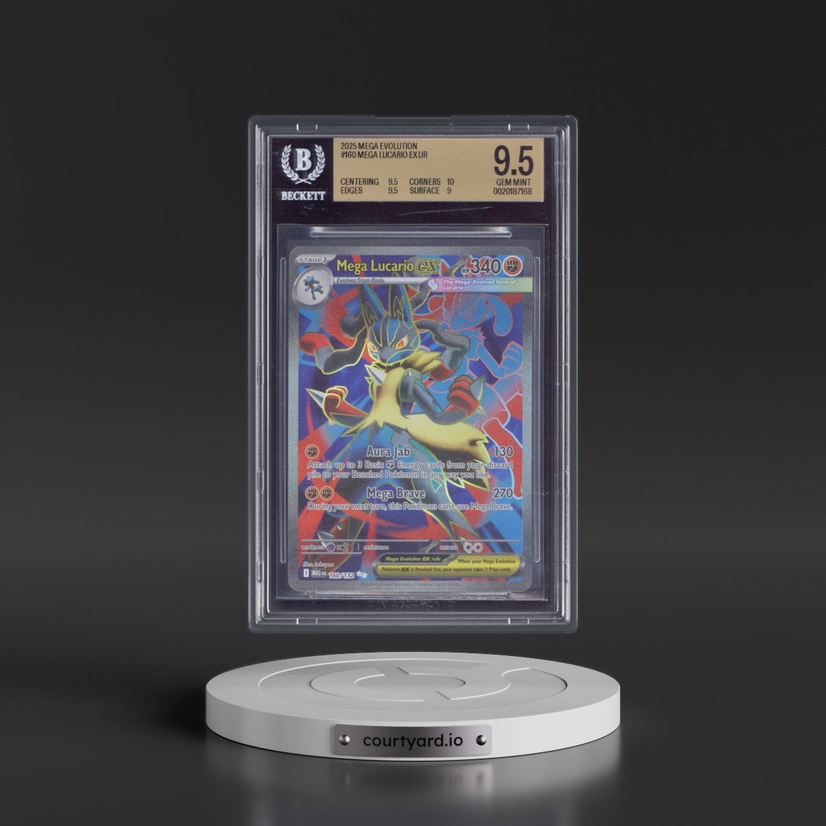 2025 Mega Evolution - MEG EN #160 Mega Lucario ex - Ultra Rare Holo (BGS 9.5 GEM MINT)