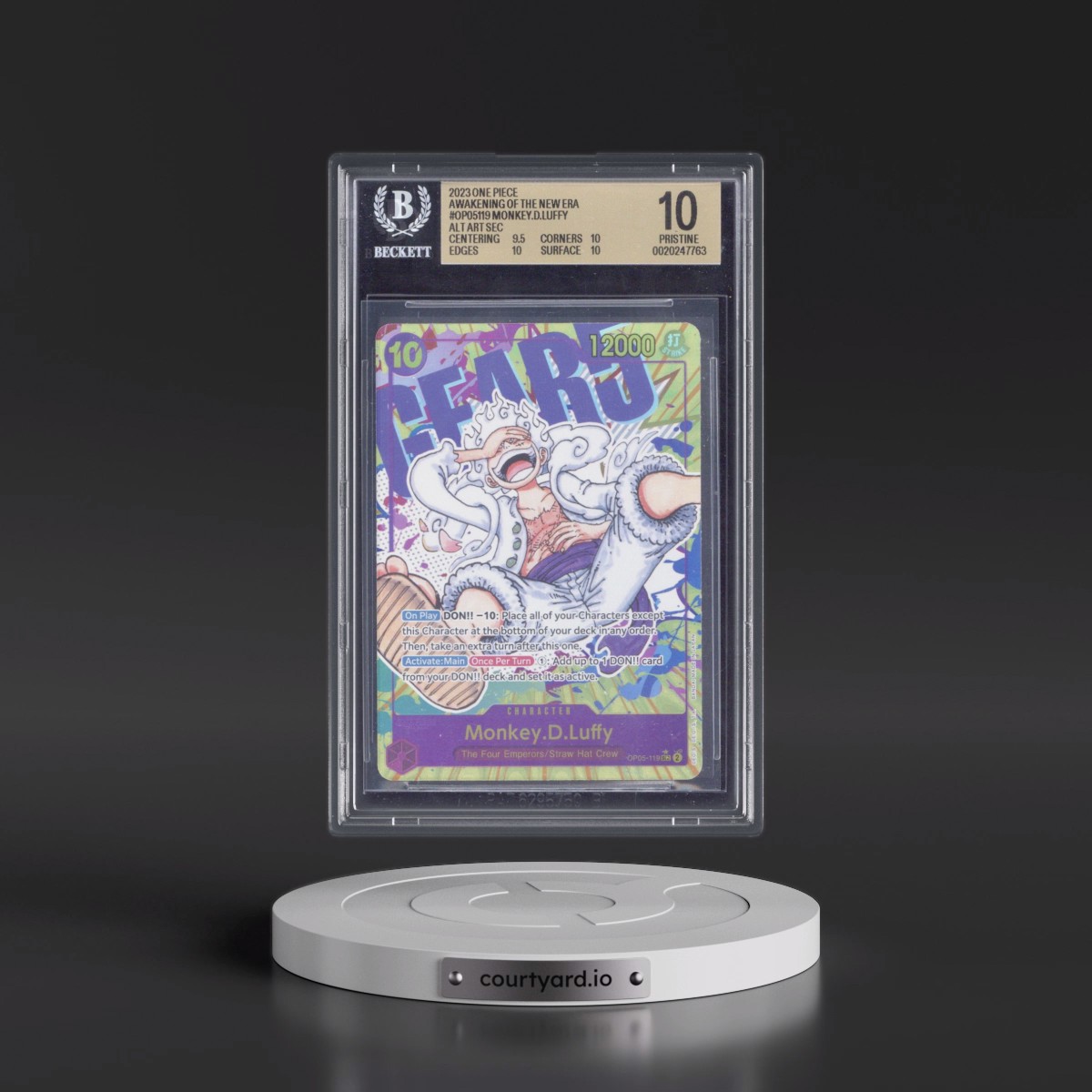 2023 Awakening of the New Era (OP05) - English #119 Monkey D. Luffy - (Borderless) Alt Art (BGS 10 PRISTINE)