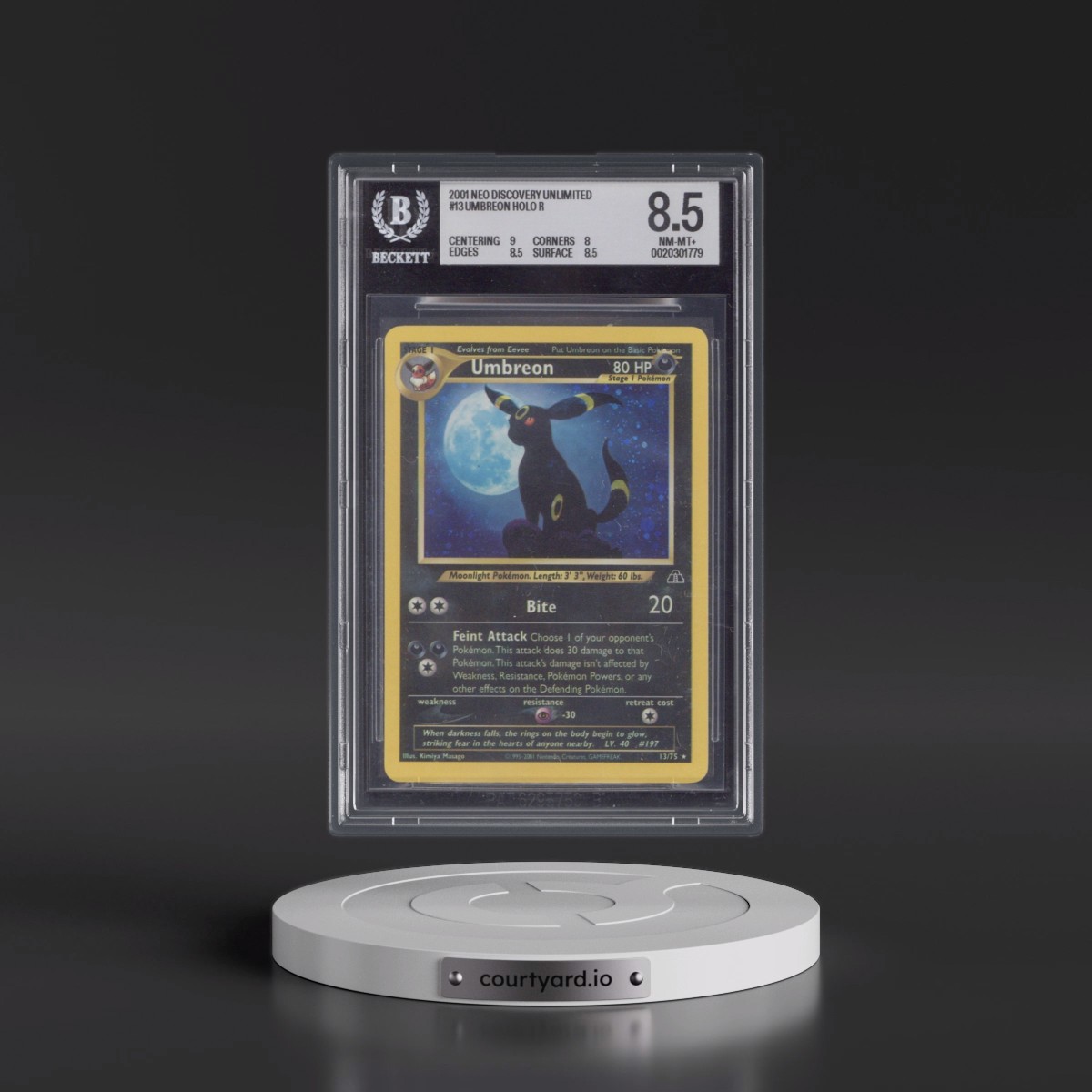 2001 Neo Discovery #13 Umbreon - Holo (BGS 8.5 NM-MT+)