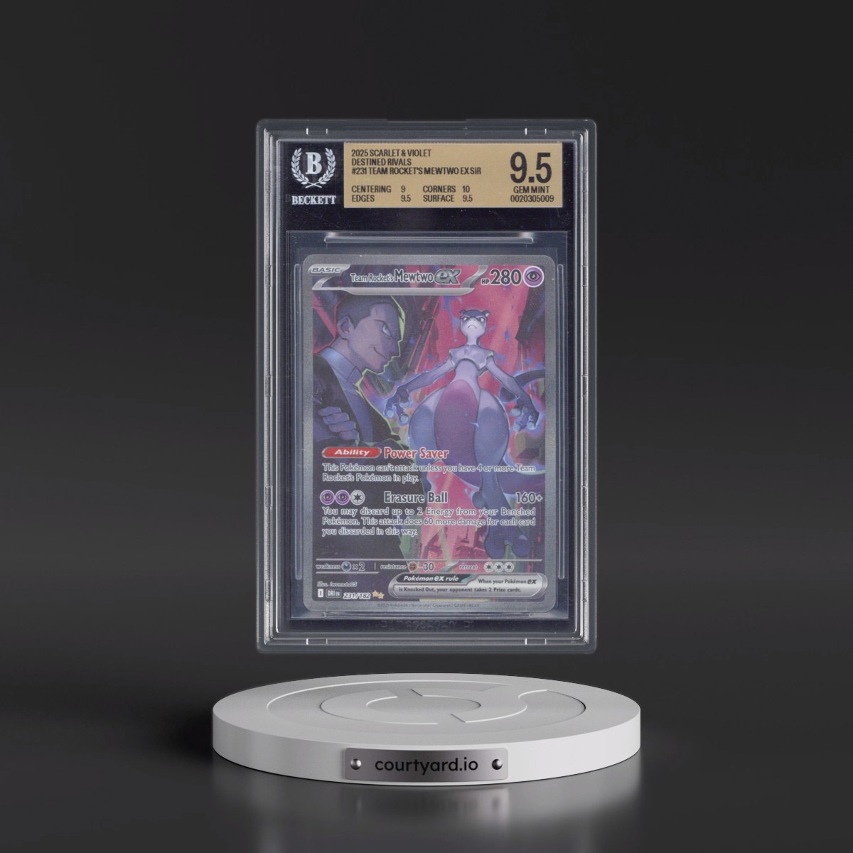 2025 Destined Rivals - DRI EN #231 Team Rocket's Mewtwo ex - Special Illustration Rare (Holo) (BGS 9.5 GEM MINT)
