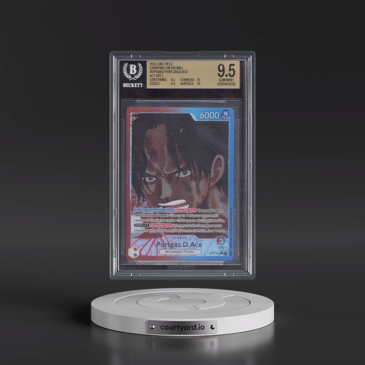 2025 Carrying on His Will (OP13) - English Portgas D. Ace - (Map Text Box) Alt Art #002 BGS 9.5