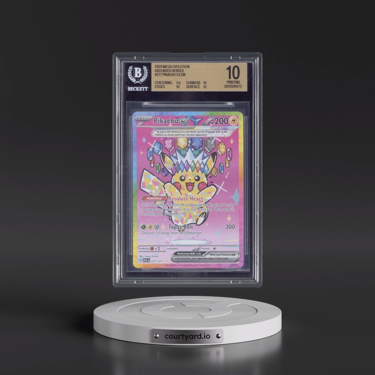 2026 Ascended Heroes - ASC EN #277 Pikachu ex - Special Illustration Rare (Holo) (BGS 10 PRISTINE)