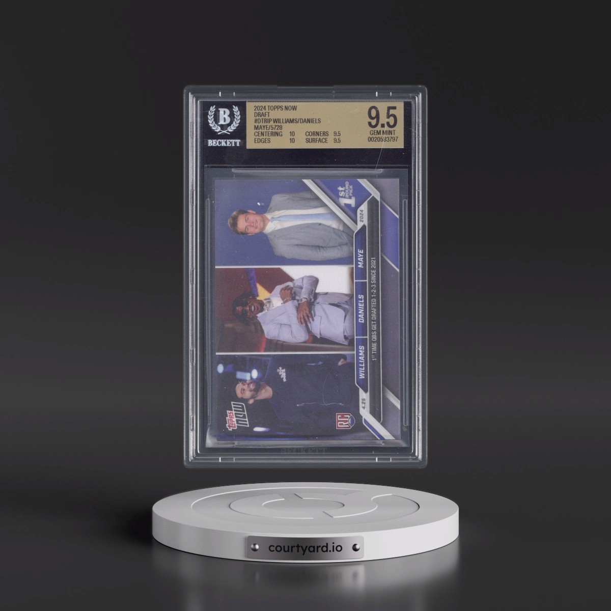 2024 Topps Now Caleb Williams/Drake Maye/Jayden Daniels #DTRIP BGS 9.5