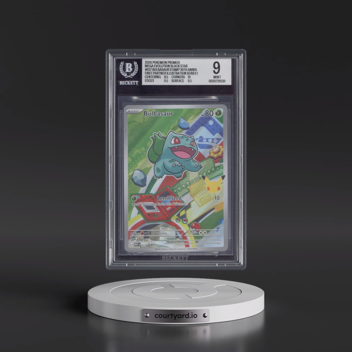 2025 Black Star Promos - Mega Evolution MEP EN #037 Bulbasaur - First Partner Illustration Collection Series 1 (Holo) (BGS 9 MINT)