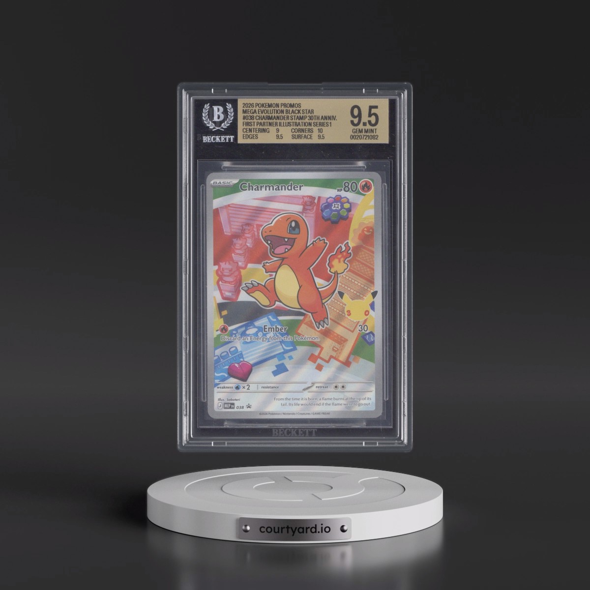2025 Black Star Promos - Mega Evolution MEP EN Charmander - First Partner Illustration Collection Series 1 (Holo) #038 BGS 9.5