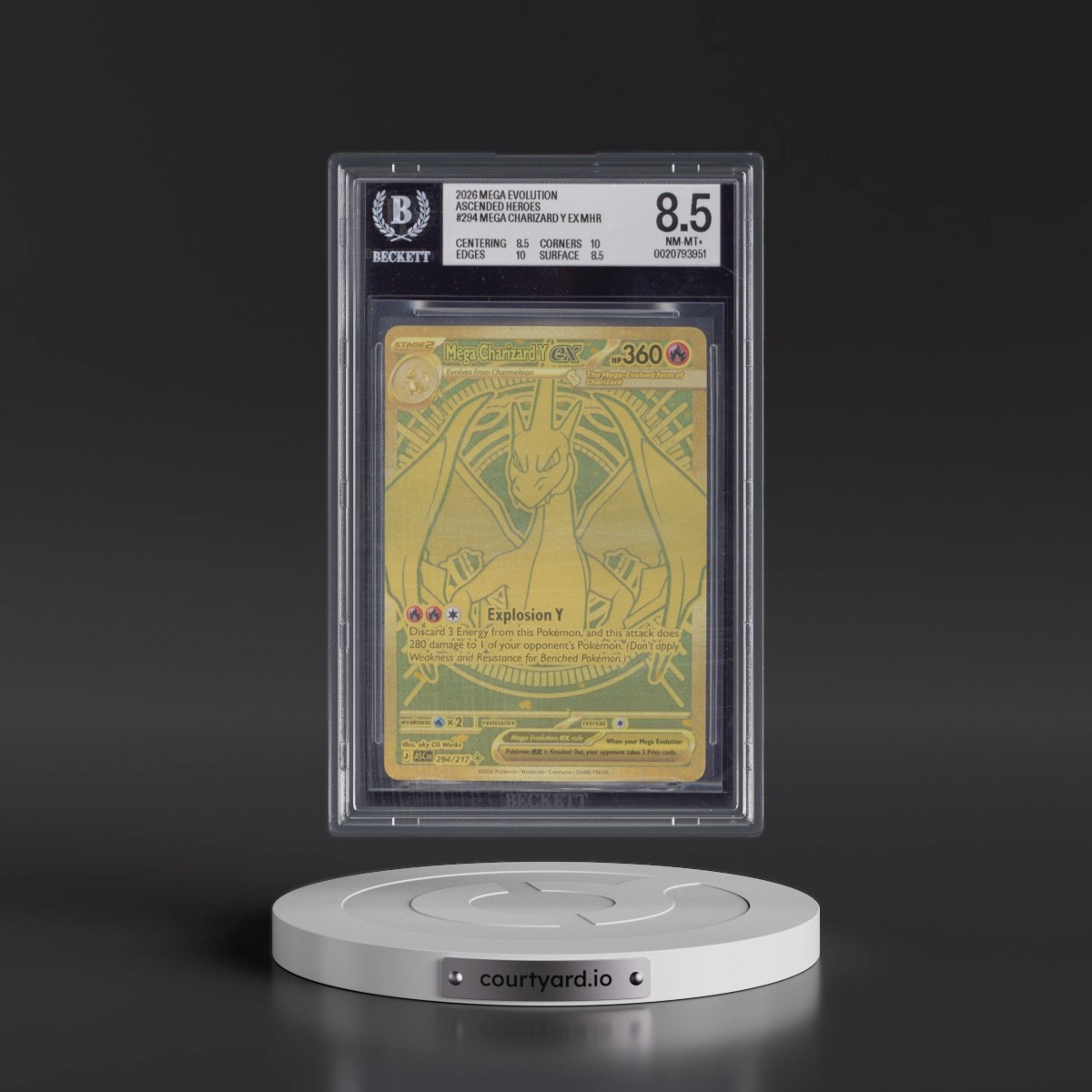 2026 Ascended Heroes - ASC EN #294 Mega Charizard Y ex - Mega Hyper Rare Holo (BGS 8.5 NM-MT+)