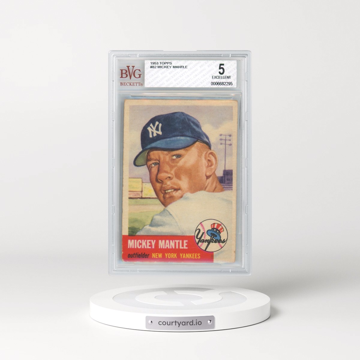 1953 Topps #82 Mickey Mantle (BVG 5 EX)