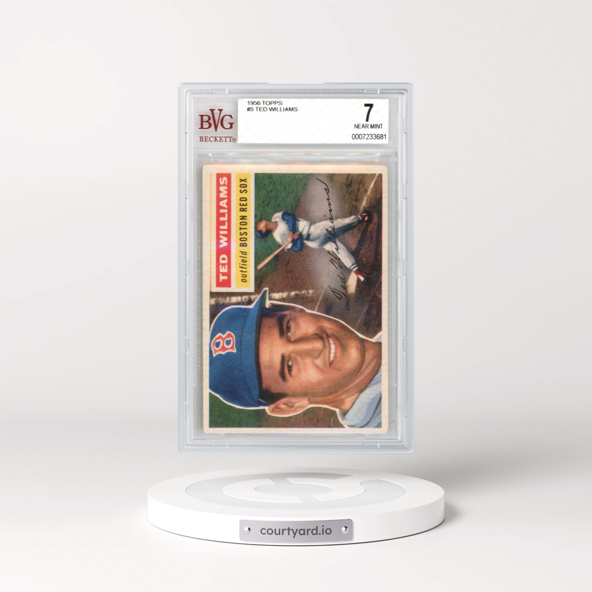 1956 Topps #5 Ted Williams - White Back (BVG 7 NM)