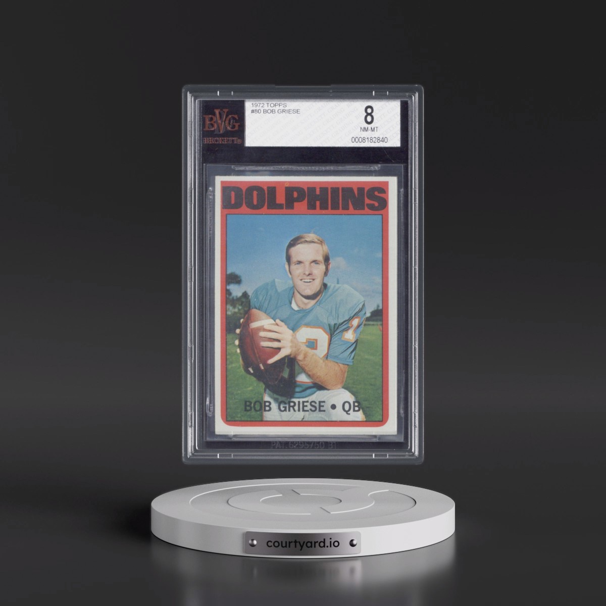 1972 Topps #80 Bob Griese (BVG 8 NM-MT)