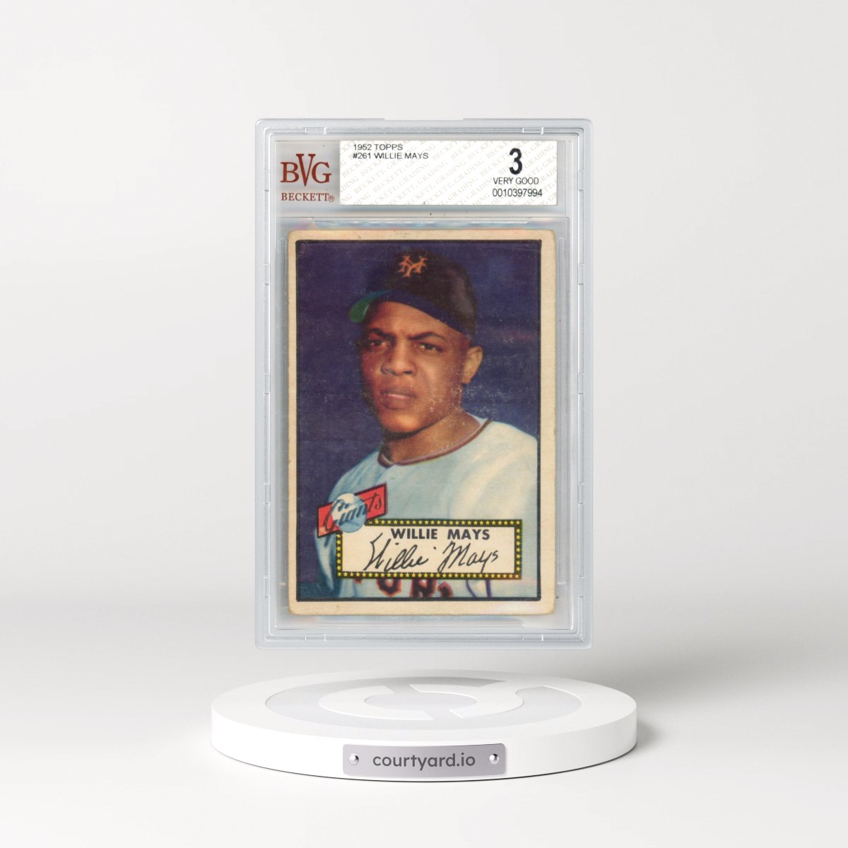 1952 Topps #261 Willie Mays (BVG 3 VG)
