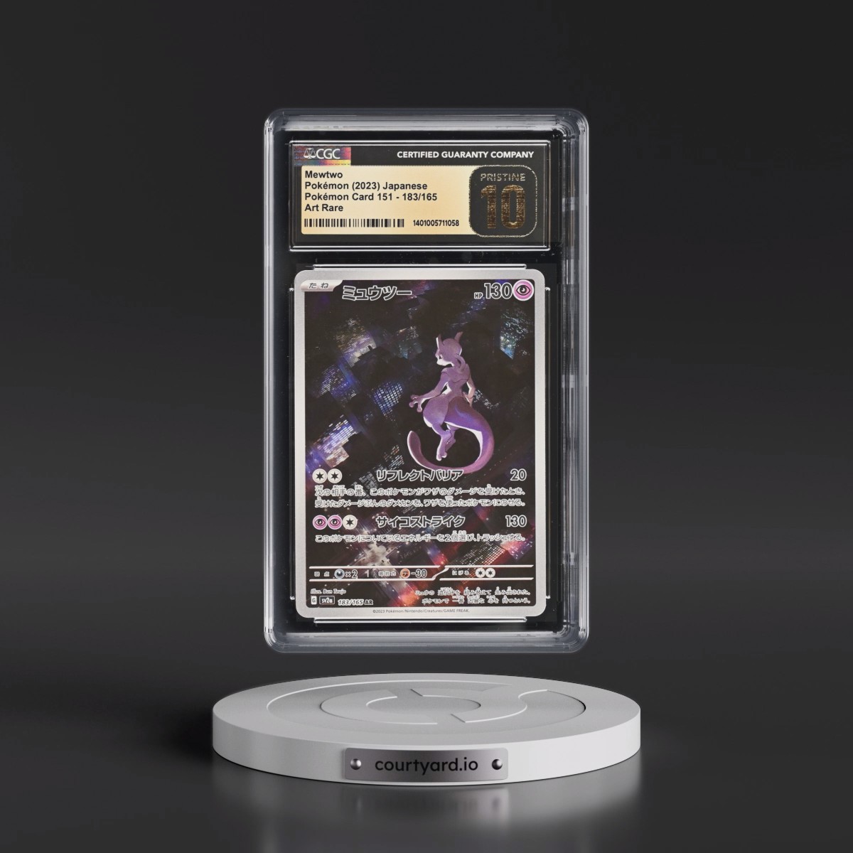 2023 Pokémon Card 151 #183/165 Mewtwo - Art Rare Holo (CGC 10 PRISTINE)