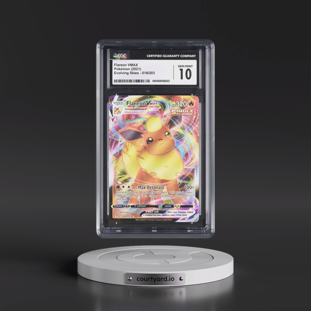 2021 Evolving Skies #018/203 Flareon VMAX - Holo (CGC 10 GEM MINT)
