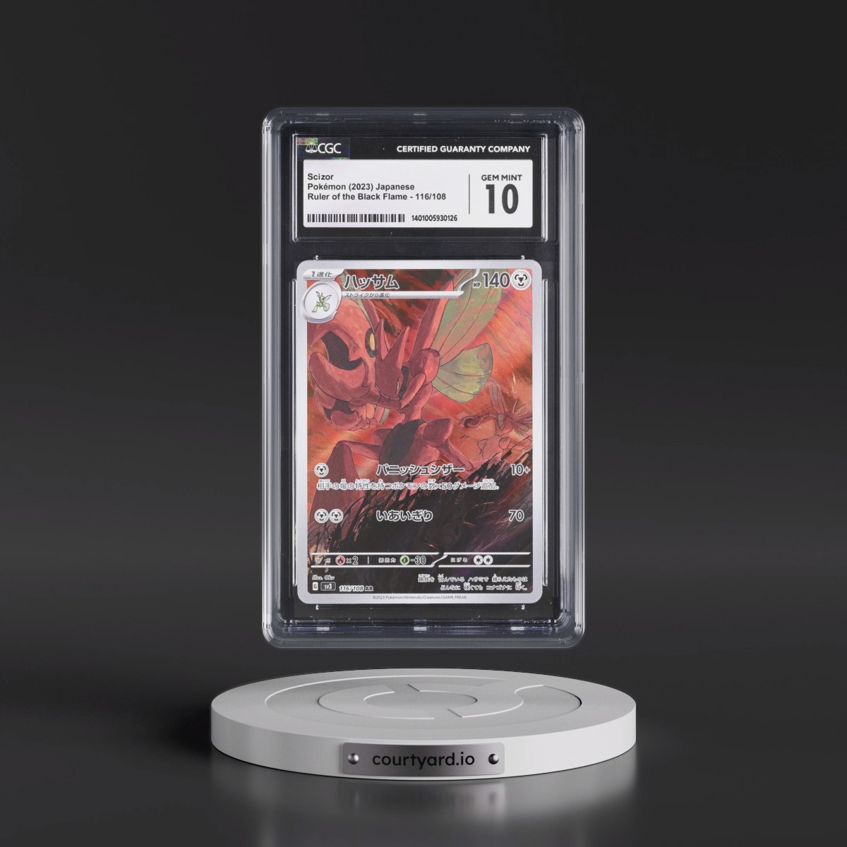 2023 Ruler of the Black Flame #116/108 Scizor - Art Rare Holo (CGC 10 GEM MINT)