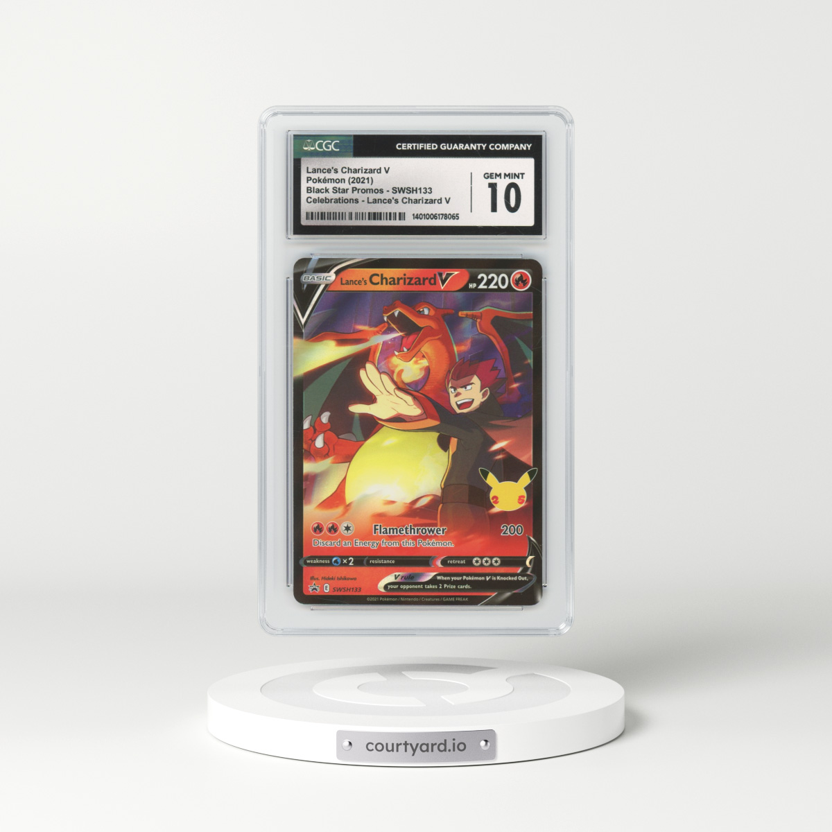 2021 Celebrations #SWSH133 Lance's Charizard V - Full Art Holo (CGC 10 GEM MINT)