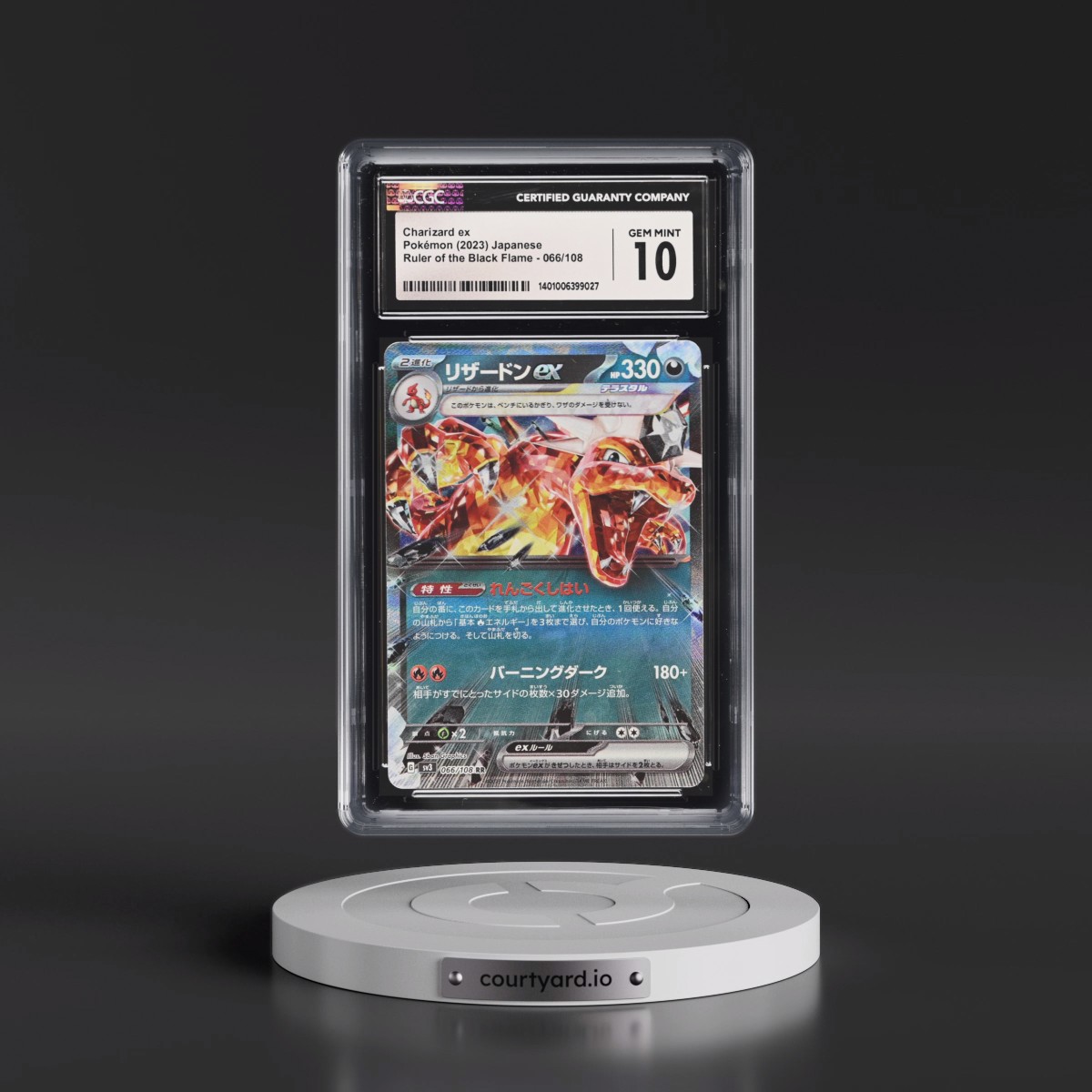 2023 Ruler of the Black Flame #066/108 Charizard ex - Holo (CGC 10 GEM MINT)