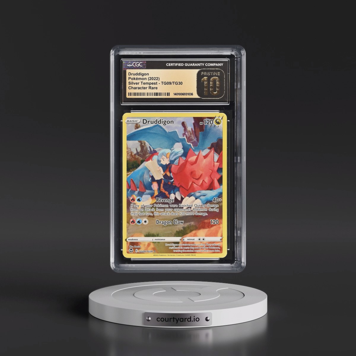 2022 Silver Tempest #TG09/TG30 Druddigon - Trainer Gallery Holo (CGC 10 PRISTINE)