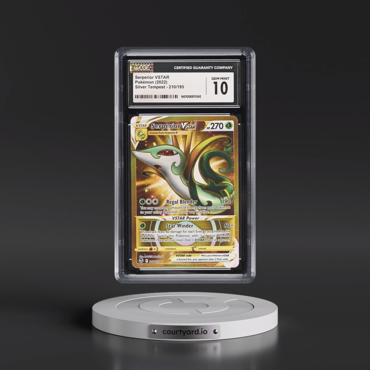 2022 Silver Tempest #210/195 Serperior VSTAR - Secret Rare Holo (CGC 10 GEM MINT)