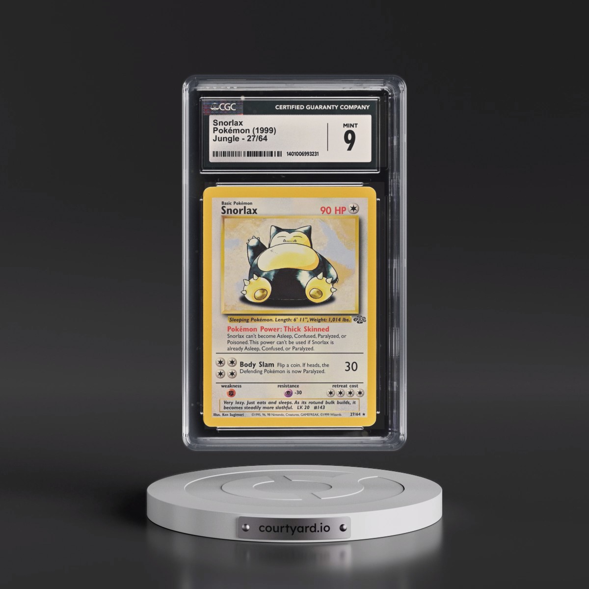 1999 Jungle #27/64 Snorlax (CGC 9 MINT)