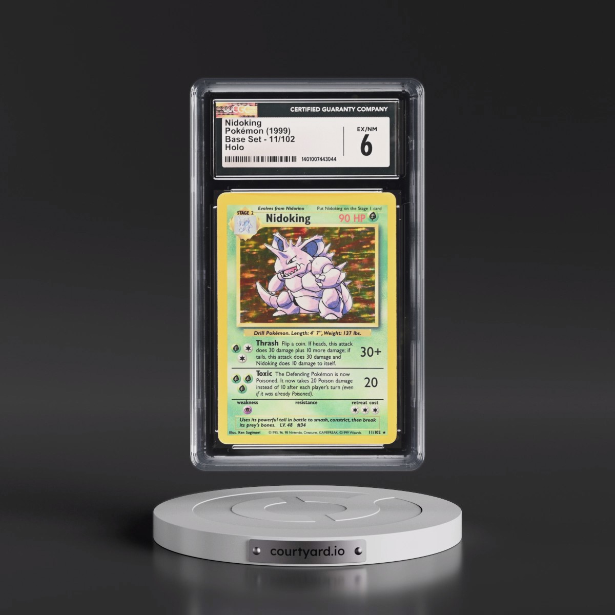 1999 Base Set #11/102 Nidoking - Holo (CGC 6 EX-NM)