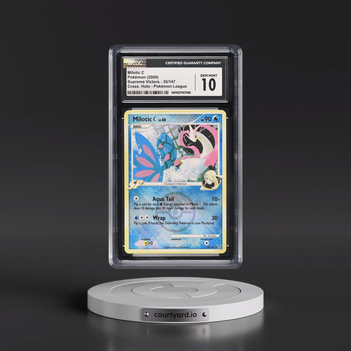 2009 Supreme Victors #35/147 Milotic C - Pokémon League (Crosshatch Holo) (CGC 10 GEM MINT)
