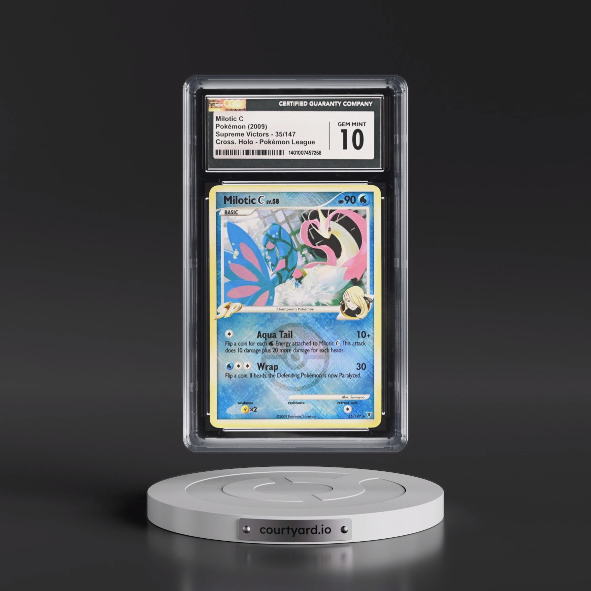 2009 Pokémon Platinum Supreme Victors #35 Milotic C - Holo Crosshatch-2009 Pokemon League (CGC 10 GEM MINT)