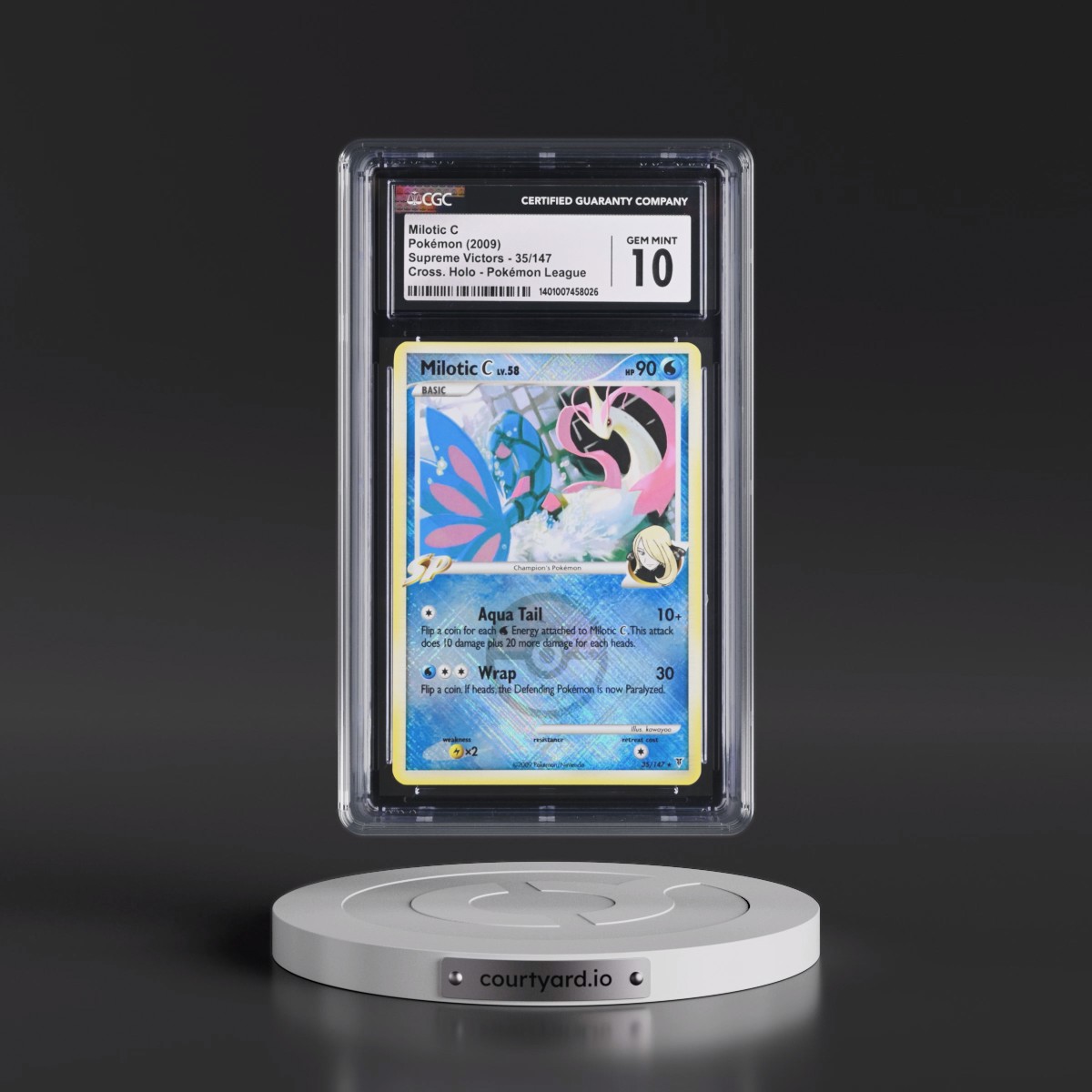 2009 Supreme Victors #35/147 Milotic C - Pokémon League (Crosshatch Holo) (CGC 10 GEM MINT)