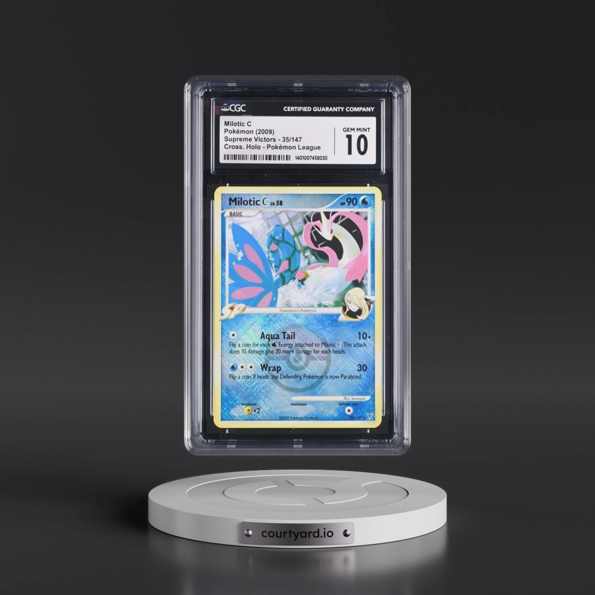 2009 Supreme Victors #35/147 Milotic C - Pokémon League (Crosshatch Holo) (CGC 10 GEM MINT)