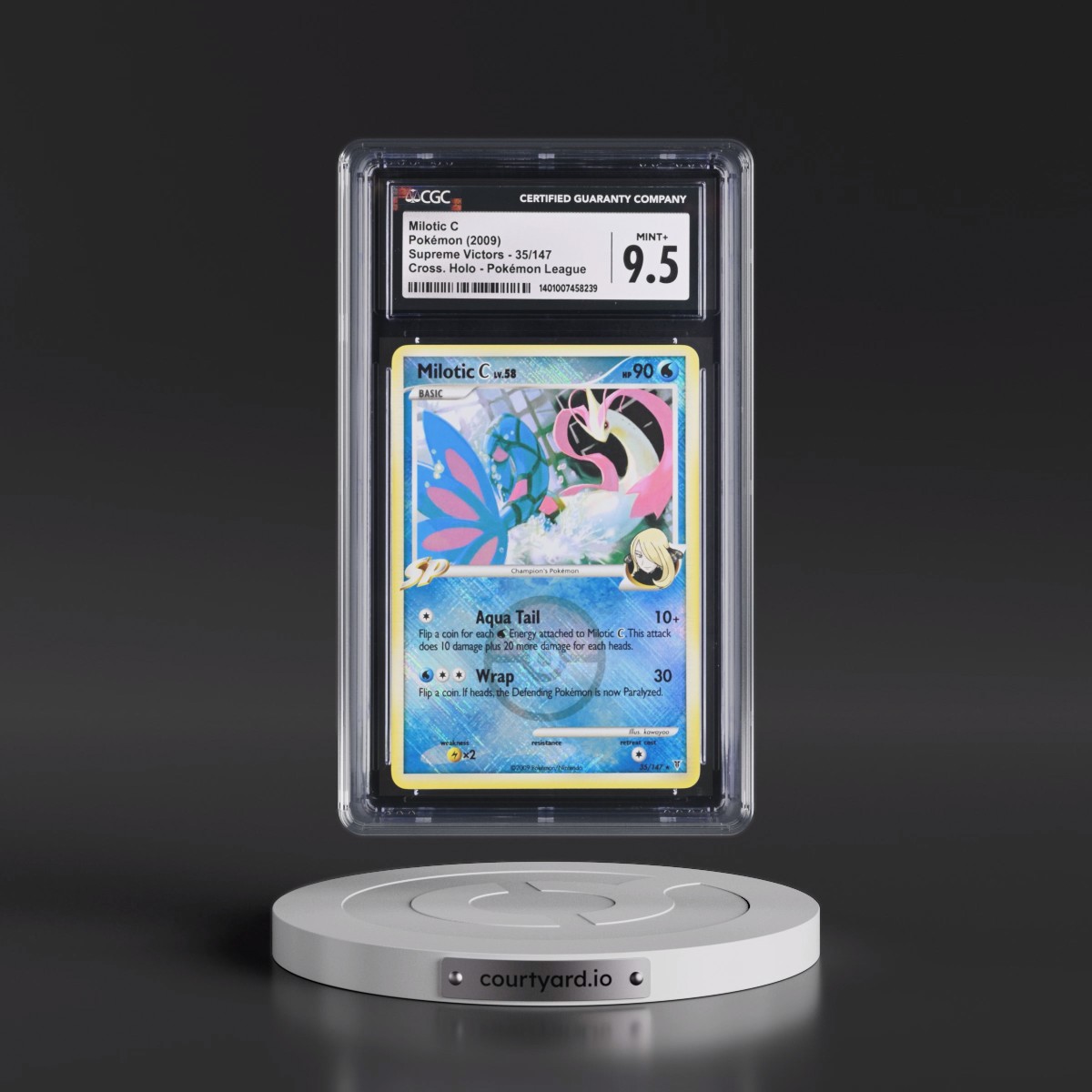 2009 Supreme Victors #35/147 Milotic C - Pokémon League (Crosshatch Holo) (CGC 9.5 MINT+)