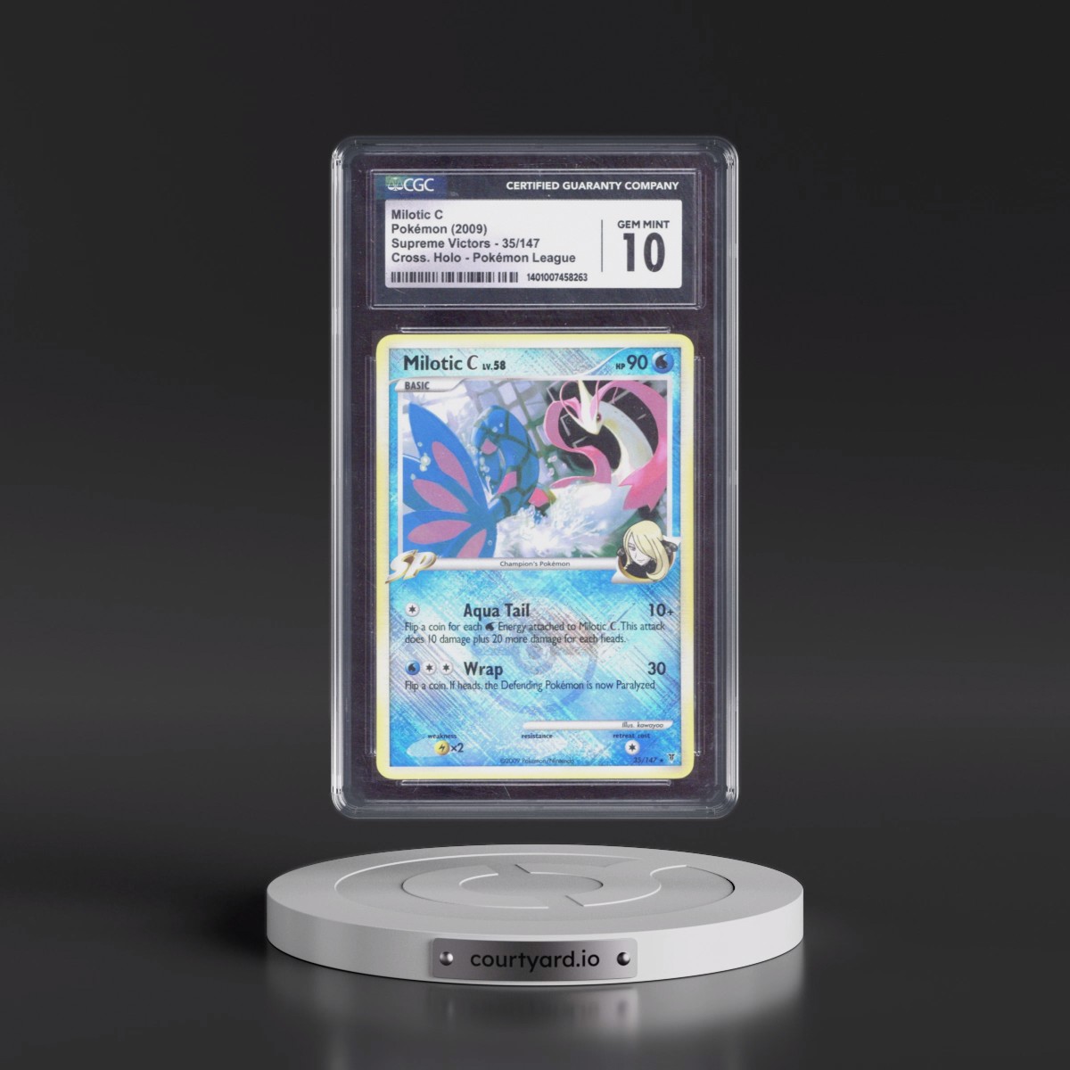 2009 Supreme Victors #35/147 Milotic C - Pokémon League (Crosshatch Holo) (CGC 10 GEM MINT)