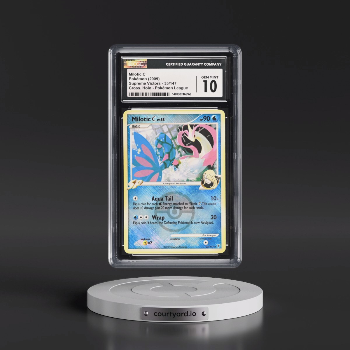 2009 Supreme Victors #35/147 Milotic C - Pokémon League (Crosshatch Holo) (CGC 10 GEM MINT)