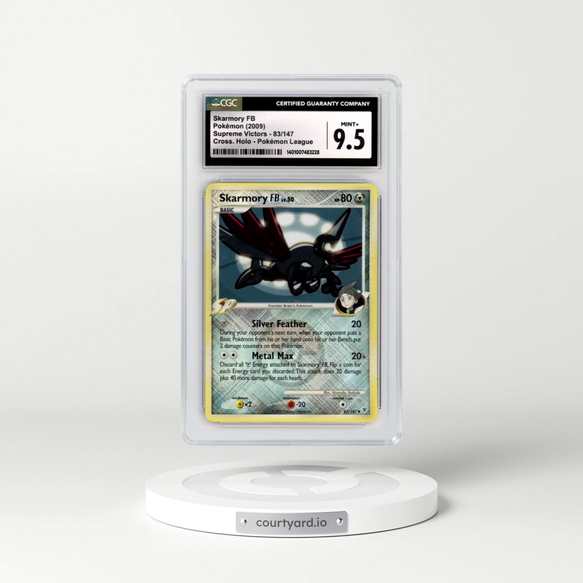 2009 Supreme Victors #83/147 Skarmory FB - Crosshatch Holo (Cross. Holo) Pokémon League (CGC 9.5 MINT+)