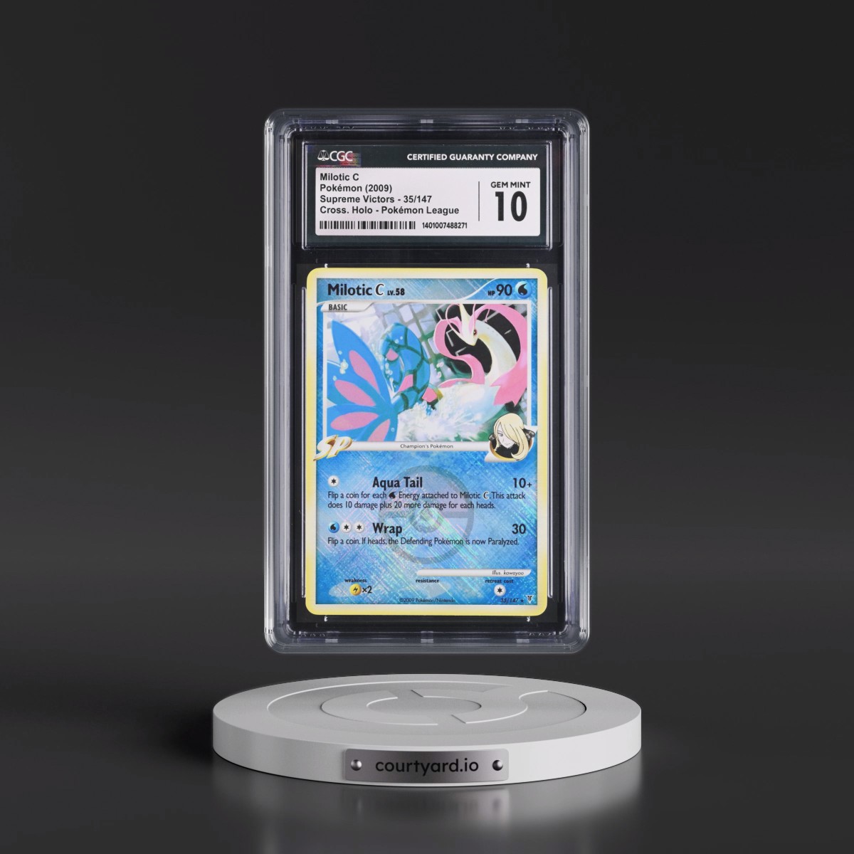 2009 Supreme Victors #35/147 Milotic C - Pokémon League (Crosshatch Holo) (CGC 10 GEM MINT)