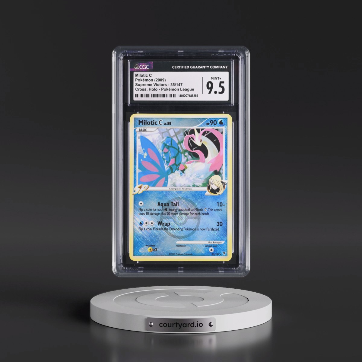 2009 Supreme Victors #35/147 Milotic C - Pokémon League (Crosshatch Holo) (CGC 9.5 MINT+)