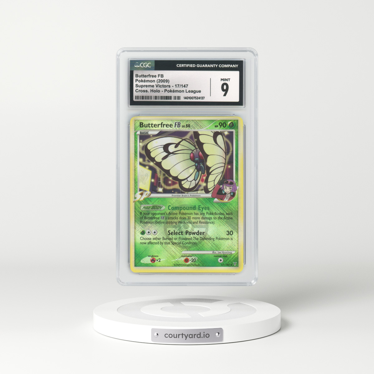 2009 Platinum - Supreme Victors #17 Butterfree FB (CGC 9 MINT)