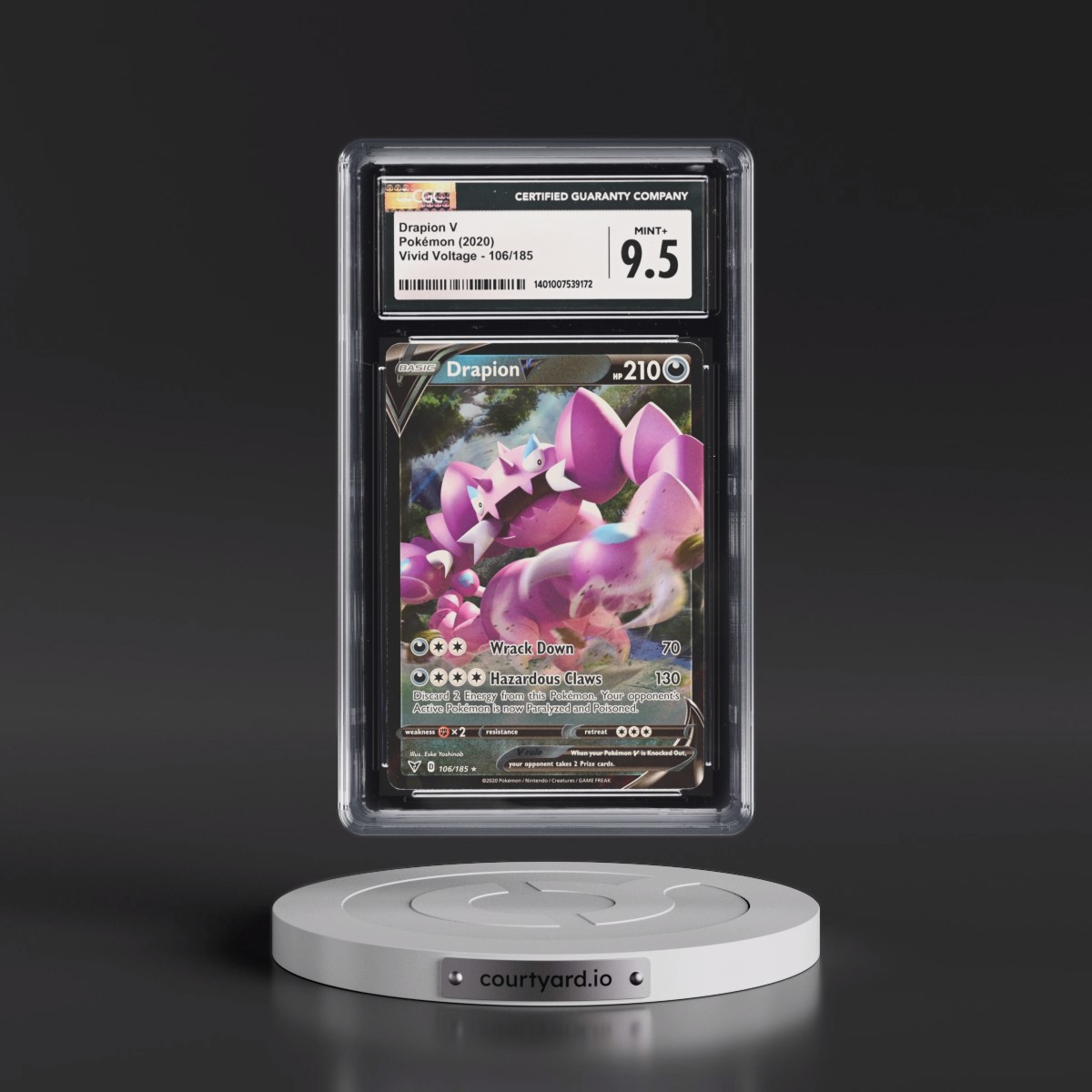 2020 Vivid Voltage #106/185 Drapion V - Holo (CGC 9.5 MINT+)