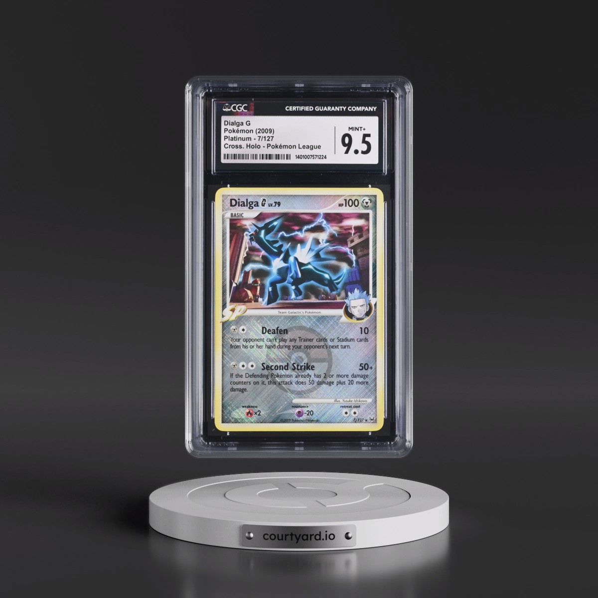 2009 Platinum #7/127 Dialga G - Pokémon League (Crosshatch Holo) (CGC 9.5 MINT+)