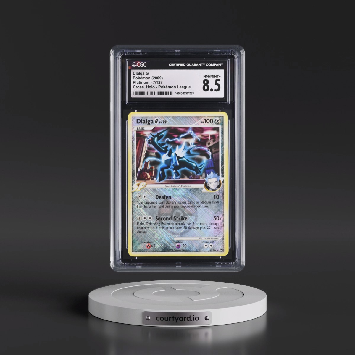 2009 Platinum #7/127 Dialga G - Pokémon League (Crosshatch Holo) (CGC 8.5 NM-MT+)