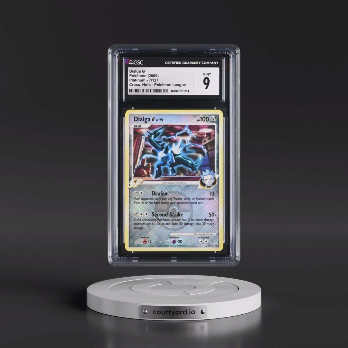 2009 Platinum #7/127 Dialga G - Pokémon League (Crosshatch Holo) (CGC 9 MINT)