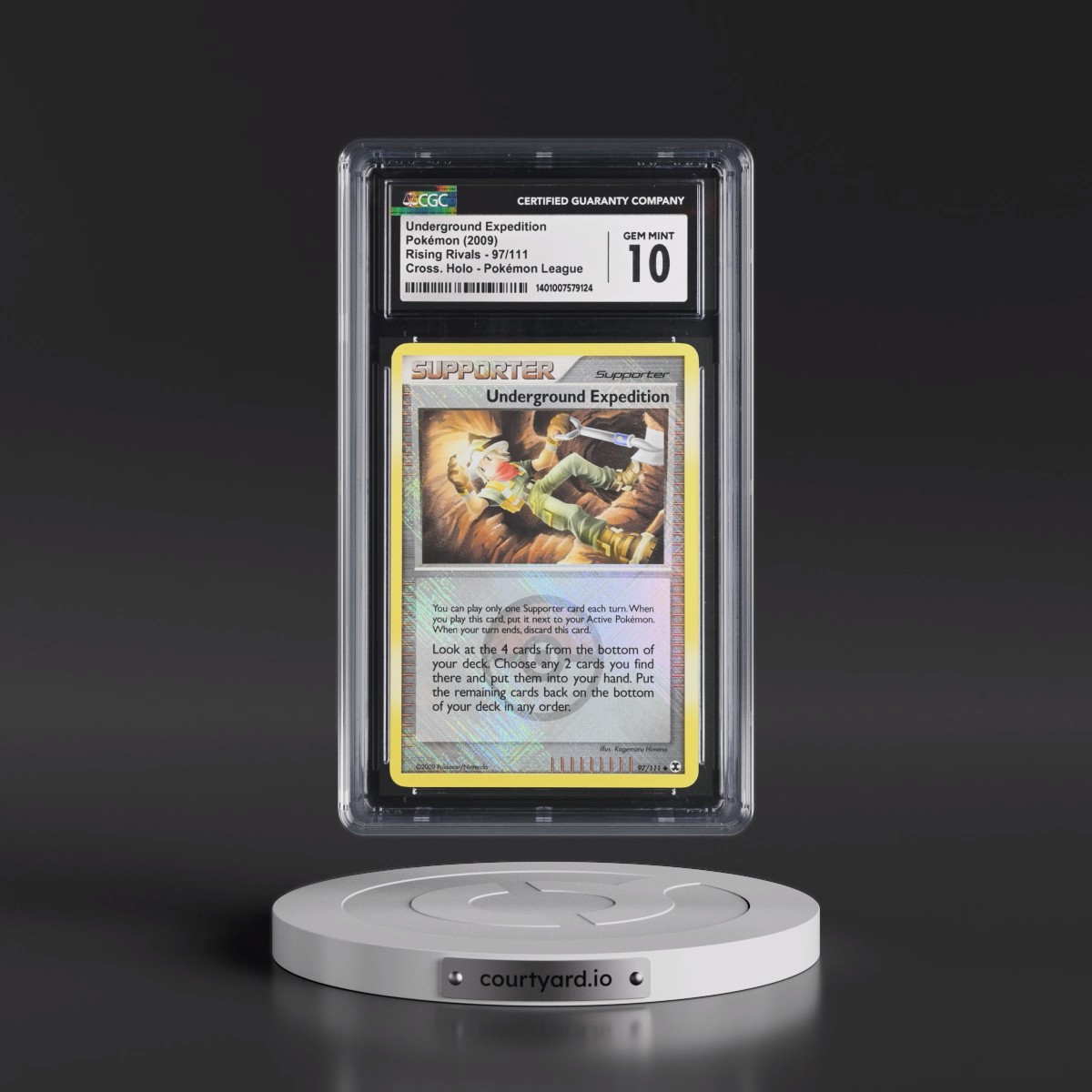 2009 Rising Rivals #97/111 Underground Expedition - Pokémon League (Crosshatch Holo) (CGC 10 GEM MINT)