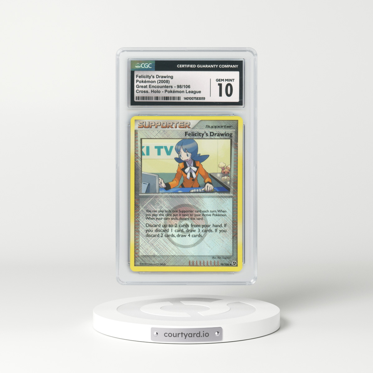 2008 Great Encounters #98 Felicity's Drawing - Holo (CGC 10 GEM MINT)