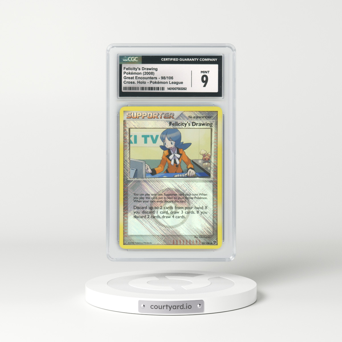 2008 Great Encounters #98 Felicity's Drawing - Holo (CGC 9 MINT)