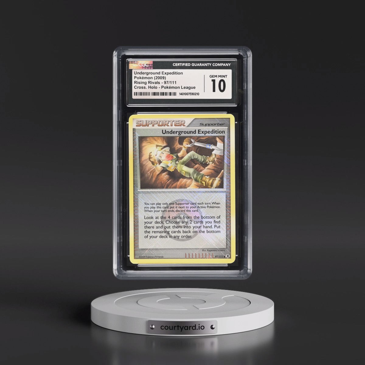 2009 Rising Rivals #97/111 Underground Expedition - Pokémon League (Crosshatch Holo) (CGC 10 GEM MINT)