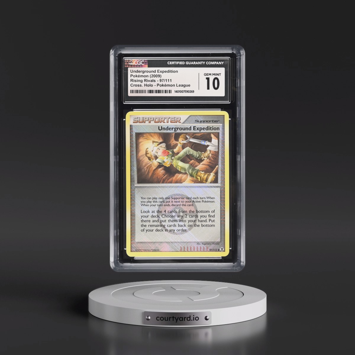 2009 Rising Rivals #97/111 Underground Expedition - Pokémon League (Crosshatch Holo) (CGC 10 GEM MINT)
