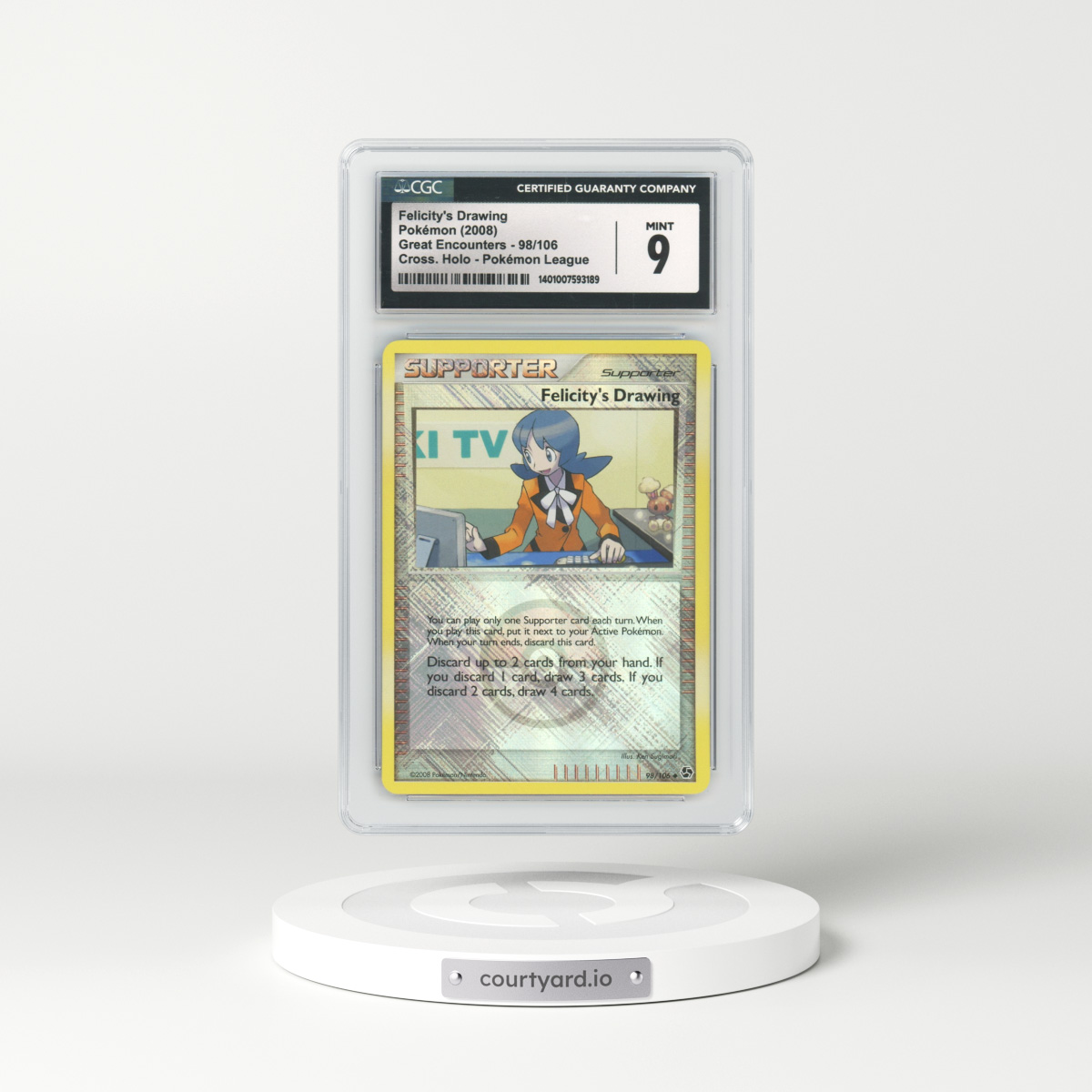 2008 Great Encounters #98 Felicity's Drawing - Holo (CGC 9 MINT)