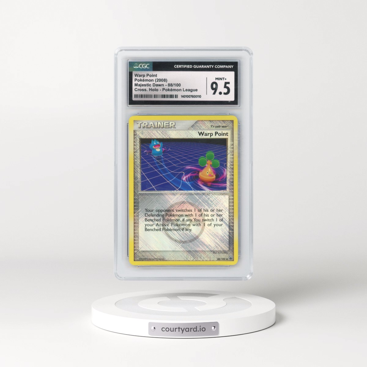 2008 Majestic Dawn #88/100 Warp Point - Pokémon League Crosshatch Holo (Cross. Holo) (CGC 9.5 MINT+)