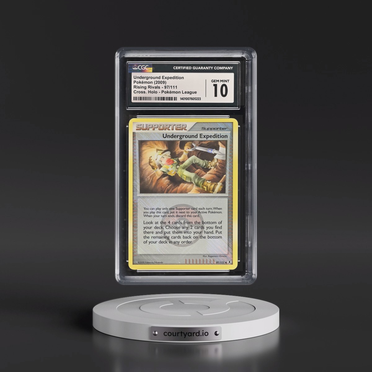 2009 Rising Rivals #97/111 Underground Expedition - Pokémon League (Crosshatch Holo) (CGC 10 GEM MINT)
