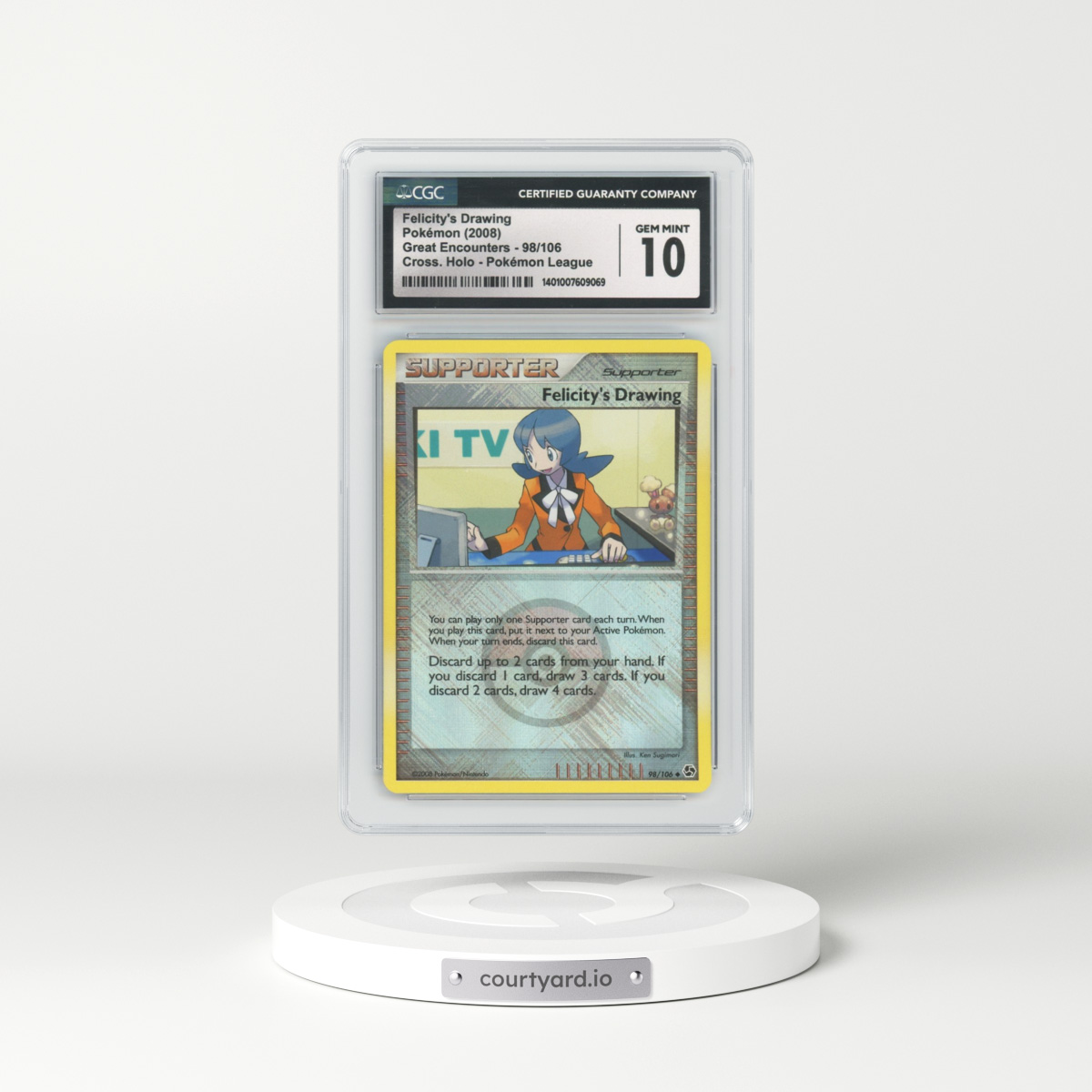 2008 Great Encounters #98 Felicity's Drawing - Holo (CGC 10 GEM MINT)