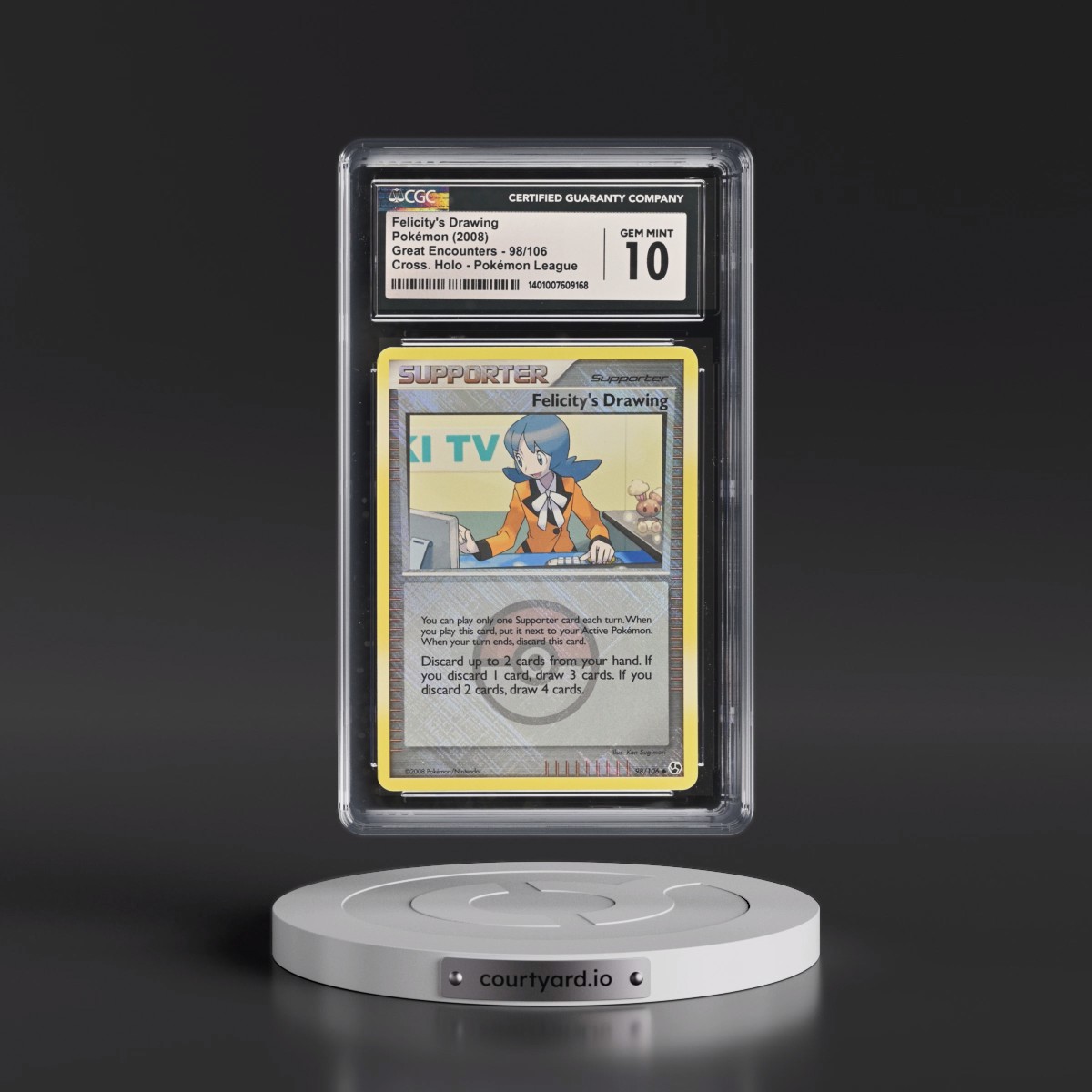 2008 Great Encounters #98/106 Felicity's Drawing - Pokémon League (Crosshatch Holo) (CGC 10 GEM MINT)