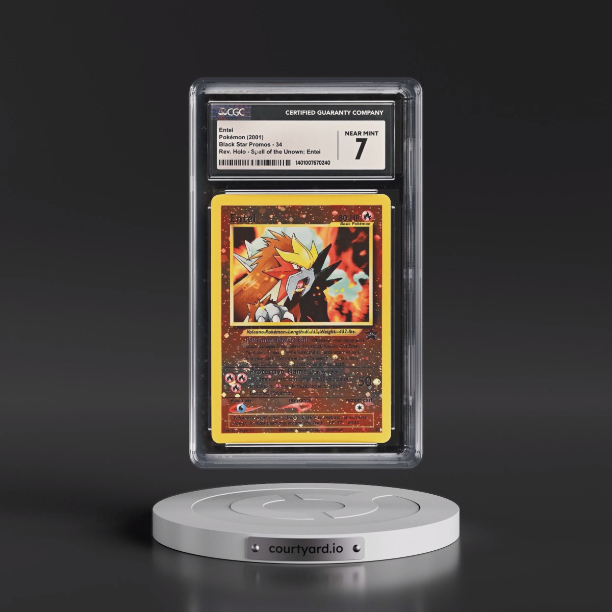 1999 Black Star Promos #34 Entei - Reverse Holo Spell of the Unown: Entei () (CGC 7 NM)